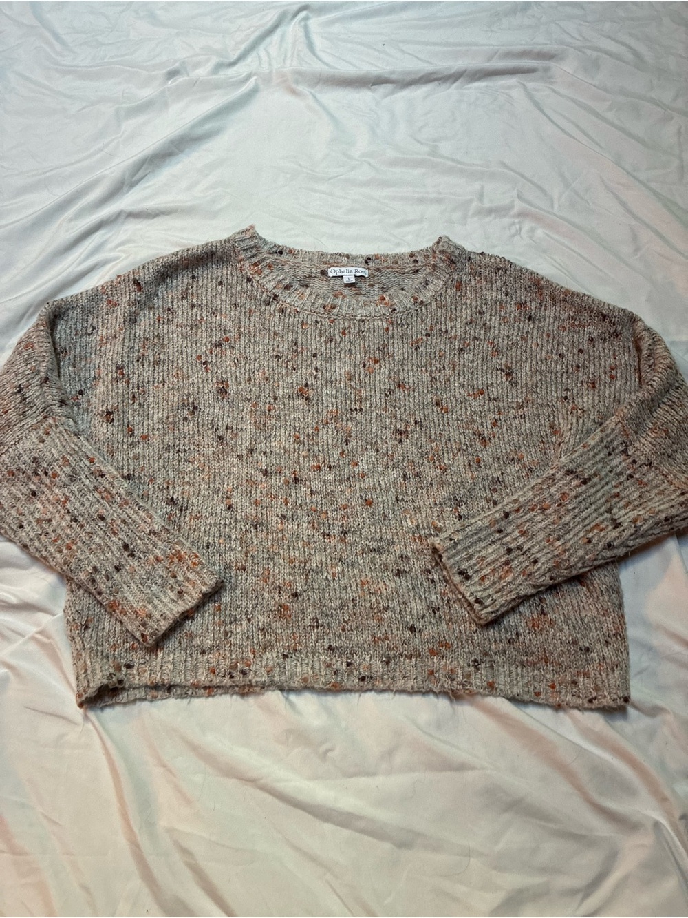 Ophelia Roe Women’s Cozy Cream Speckled Knit Sweater Size Large - Picture 2 of 7